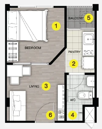 SENA Kith Thepharak - Bangbo 2 · 格局 A · 25 m²