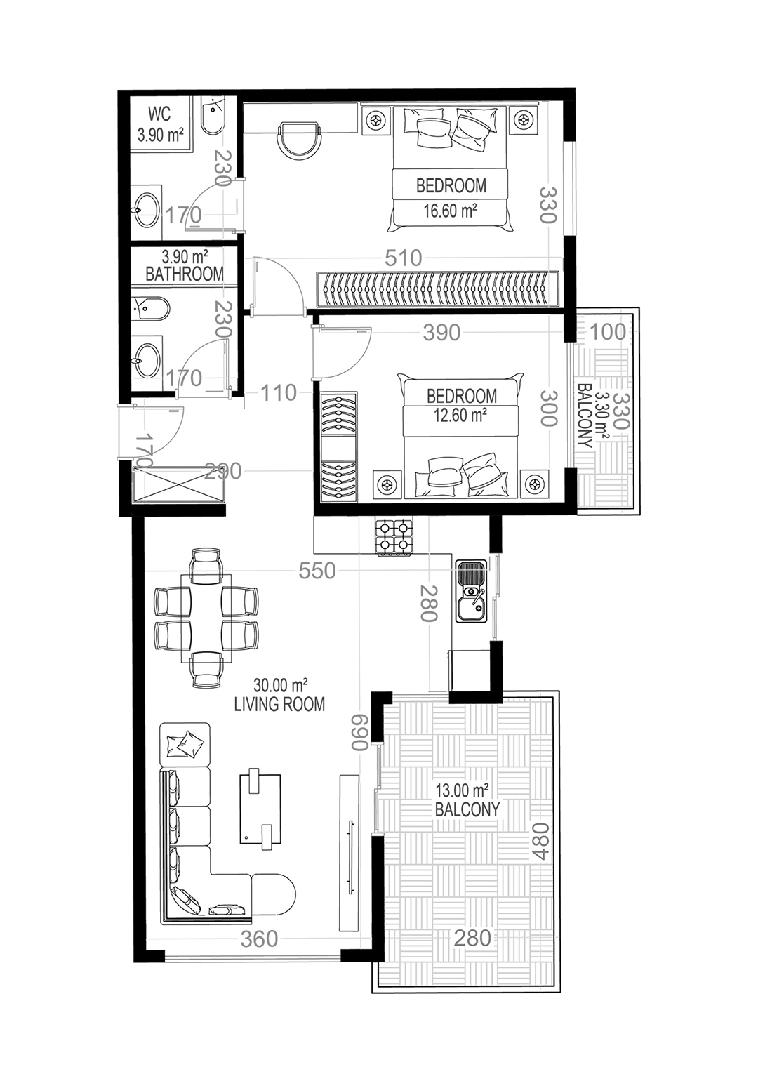 Yekta Sungate Residence · 户型 36 · 2+1 · 280.10 平方米