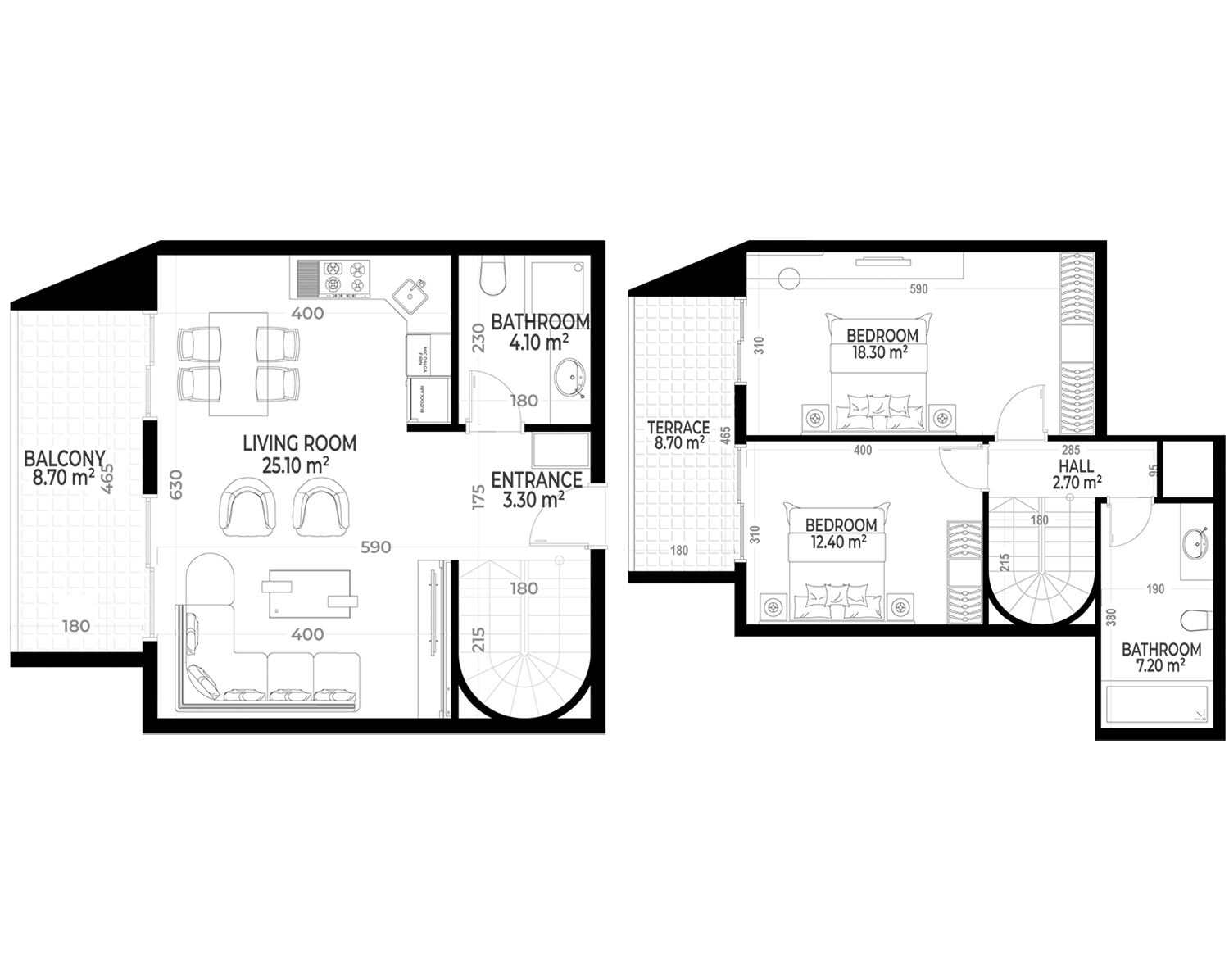 Yekta Sunrise Residence · 格局 17 · 2+1 · 109.70 平方米